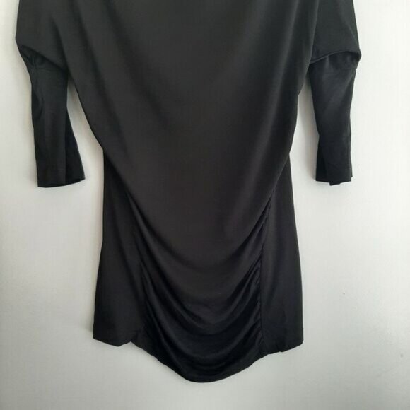 OLSEN Europe Soft Draped High Neck Tunic Top Black Sz 6 - Picture 3 of 14